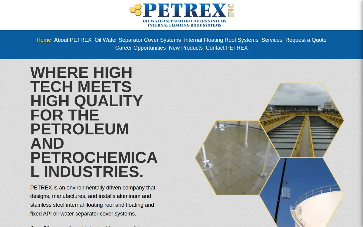 Homepage of Petrex INC