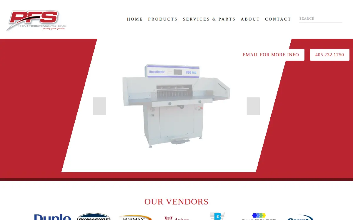 Homepage of Print Finishing Systems INC