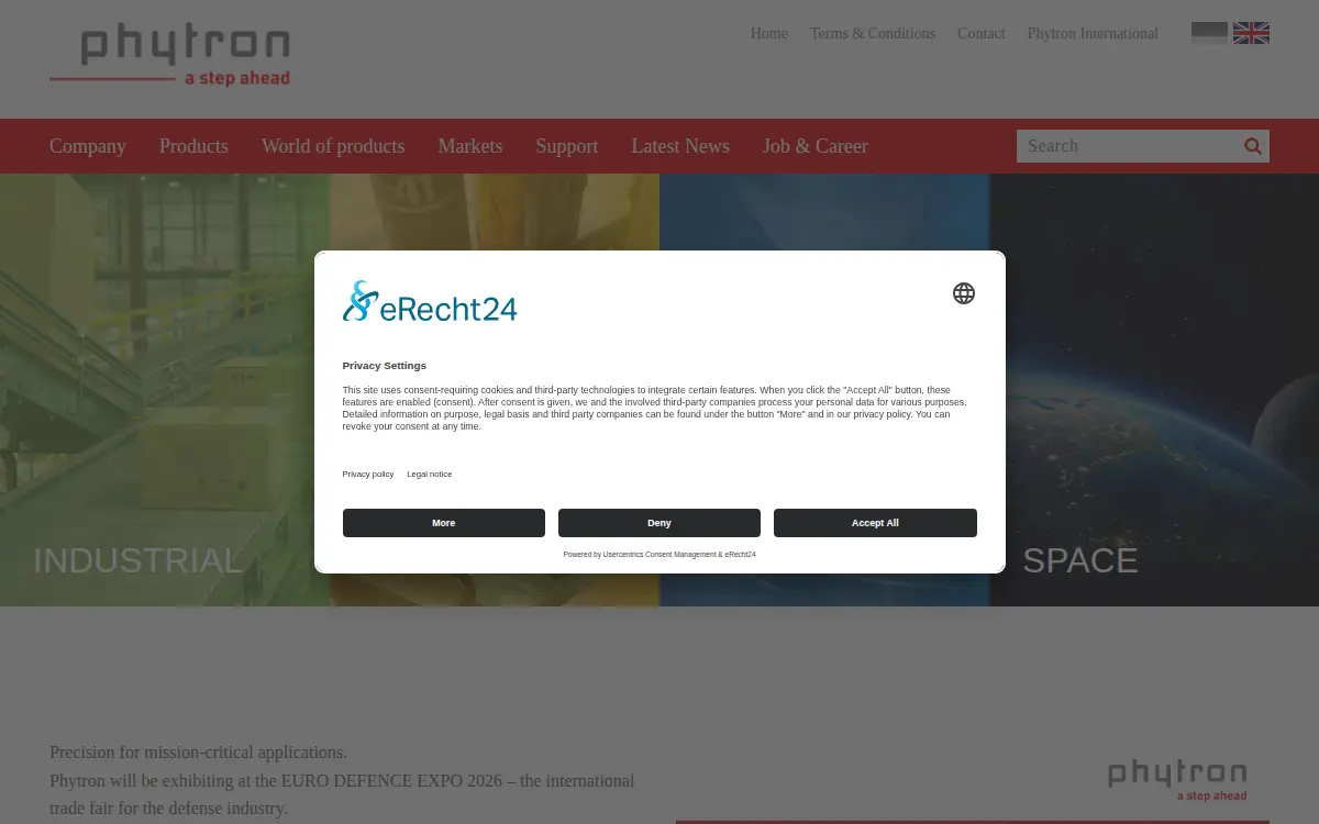 Homepage of Phytron, INC.