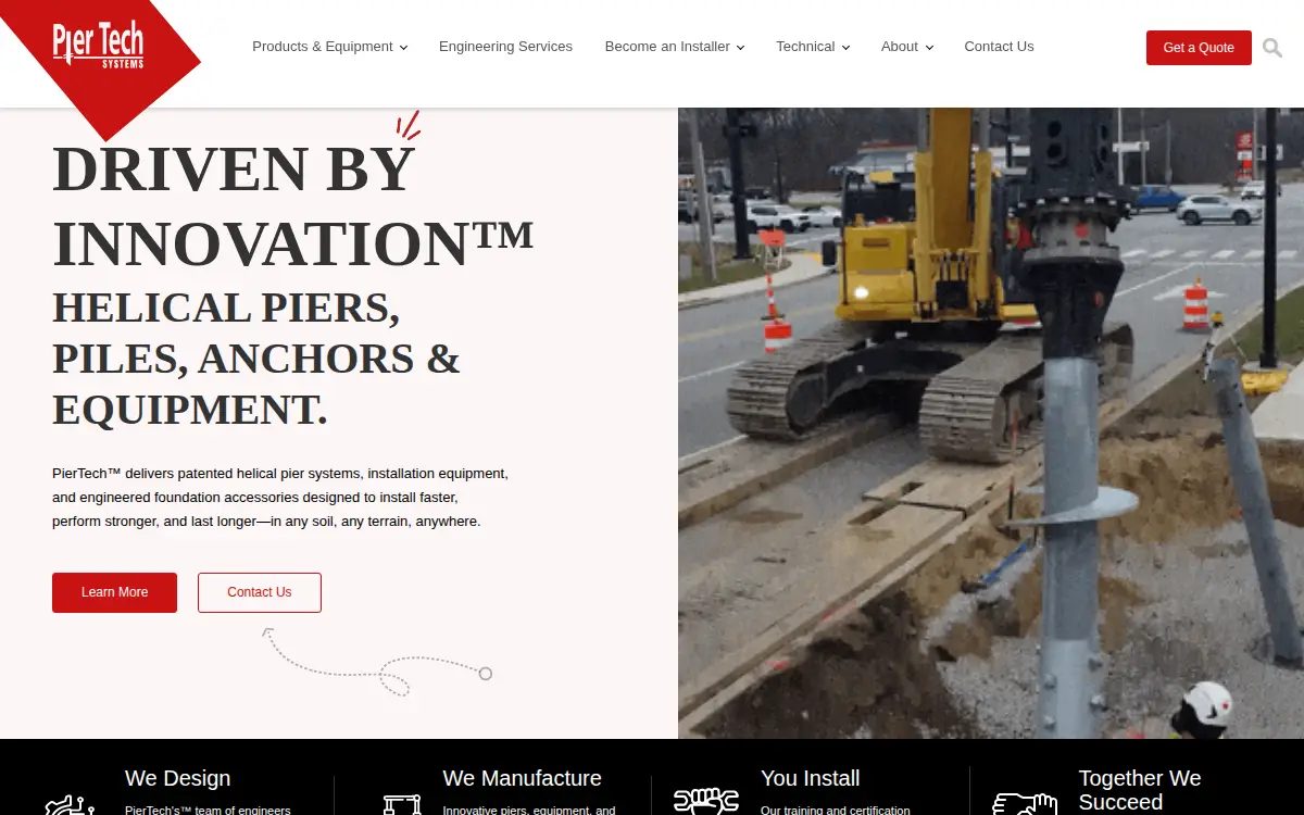 Homepage of Pier Tech LLC