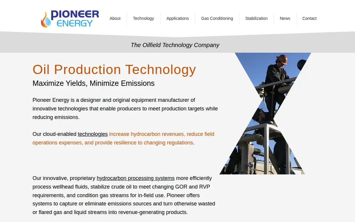 Homepage of Pioneer Energy INC
