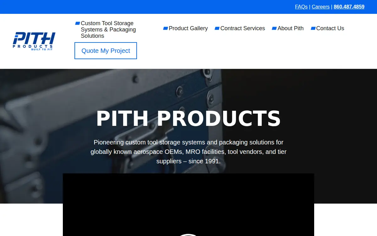 Homepage of Pith Products, LLC