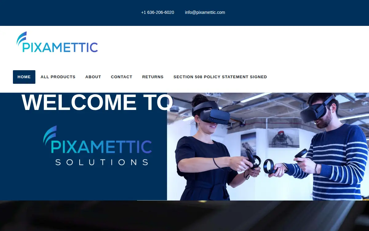 Homepage of Pixamettic Solutions LLC