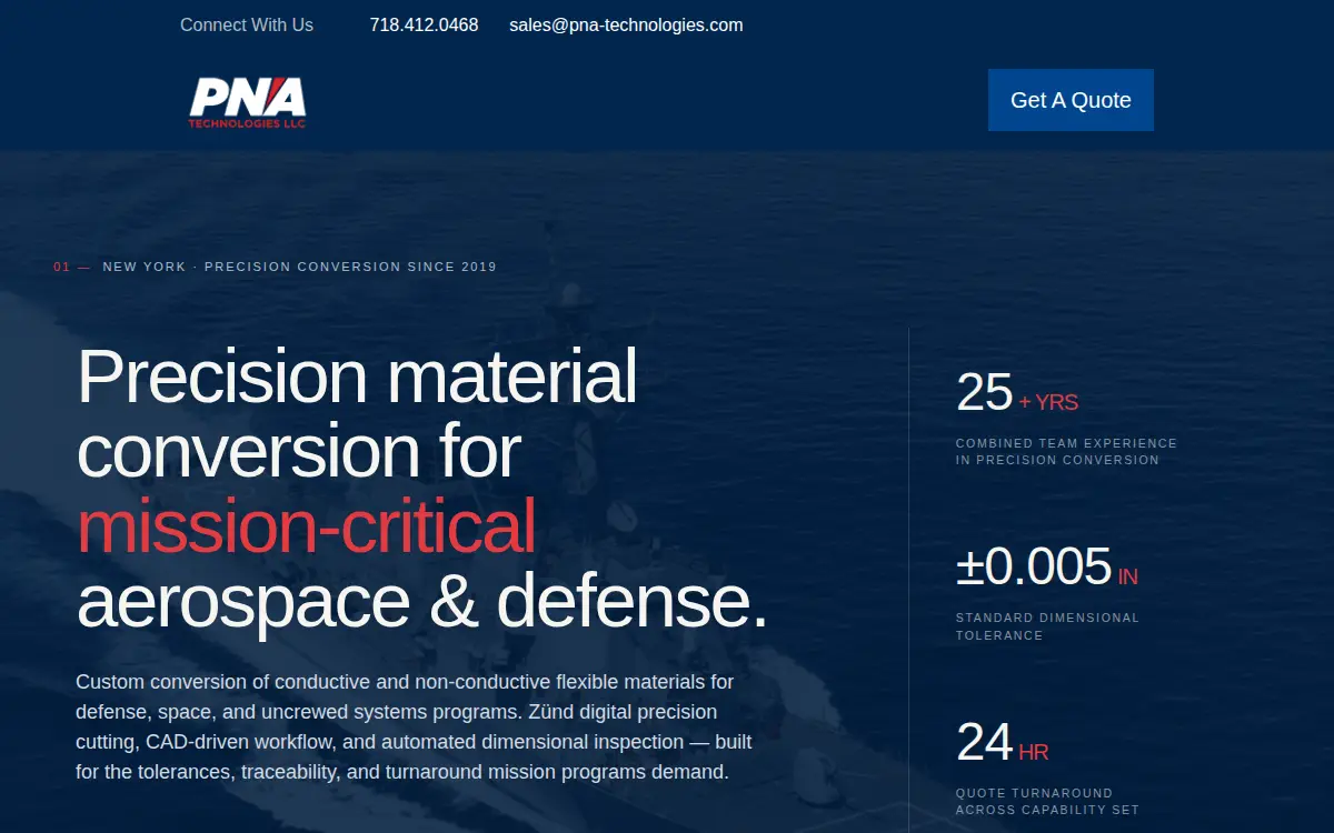 Homepage of Pna Technologies, LLC