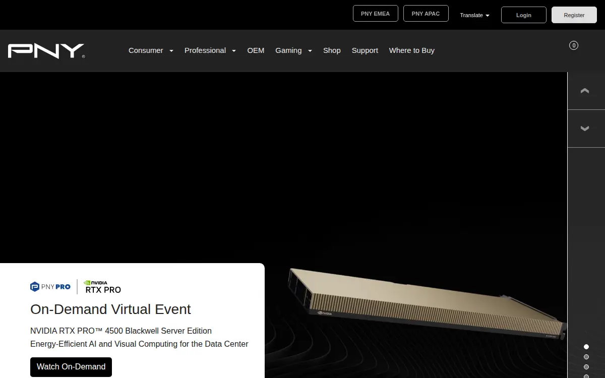 Homepage of Pny Technologies INC