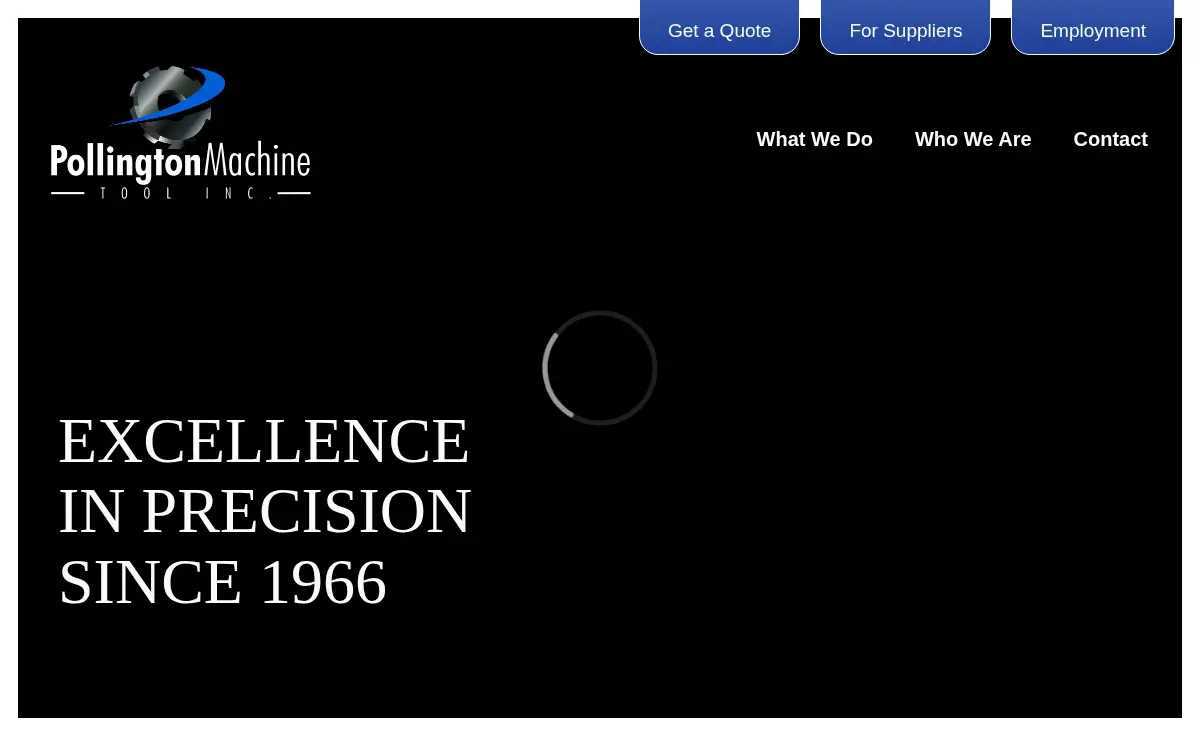 Homepage of Pollington Machine Tool, INC