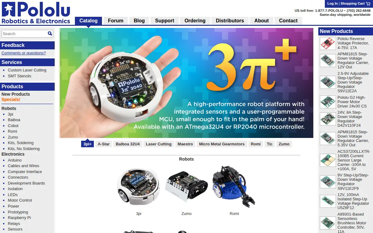 Homepage of Pololu CORP