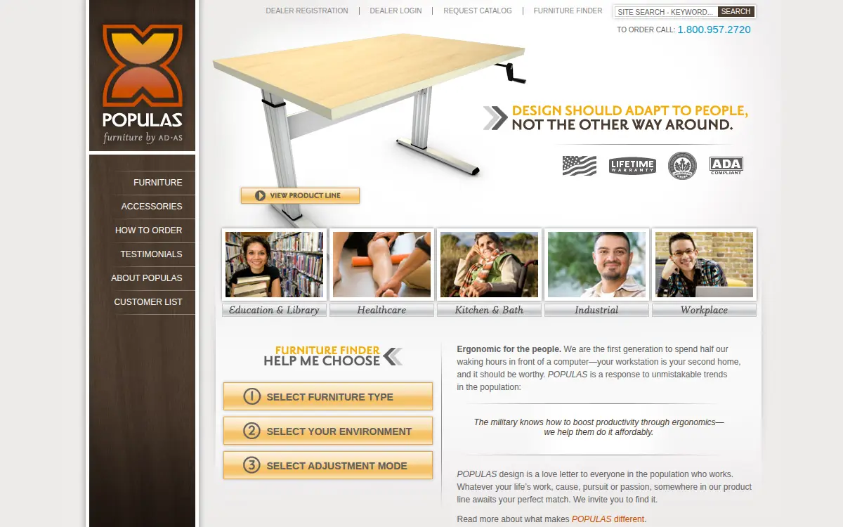 Homepage of Adas, LLC