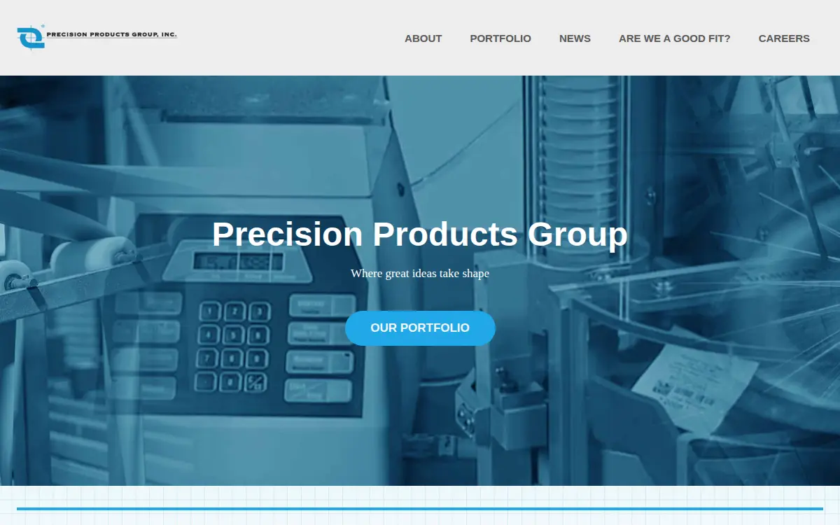 Homepage of Precision Products Group, INC.