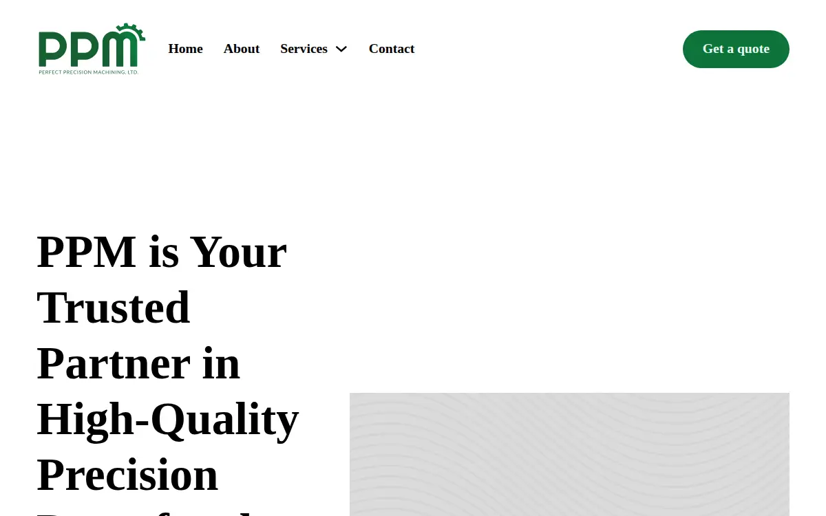 Homepage of Perfect Precision Machining LTD