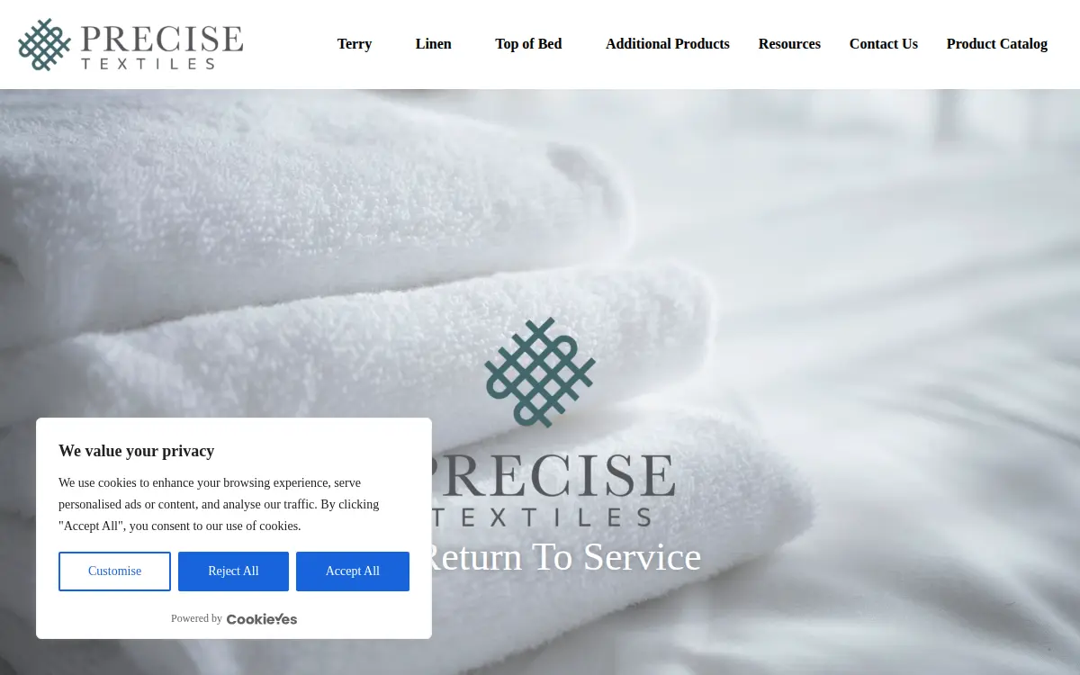 Homepage of Precise Textiles INC.