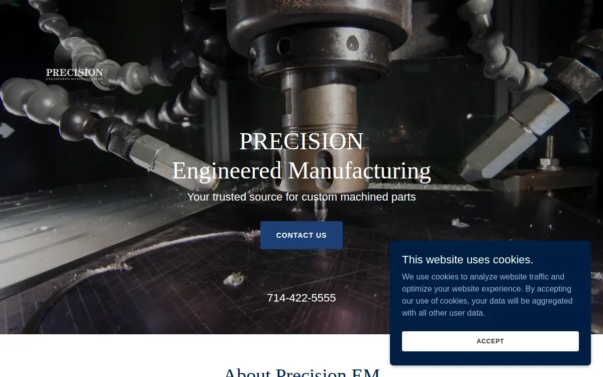 Homepage of Precision Engineered Manufacturing, LLC