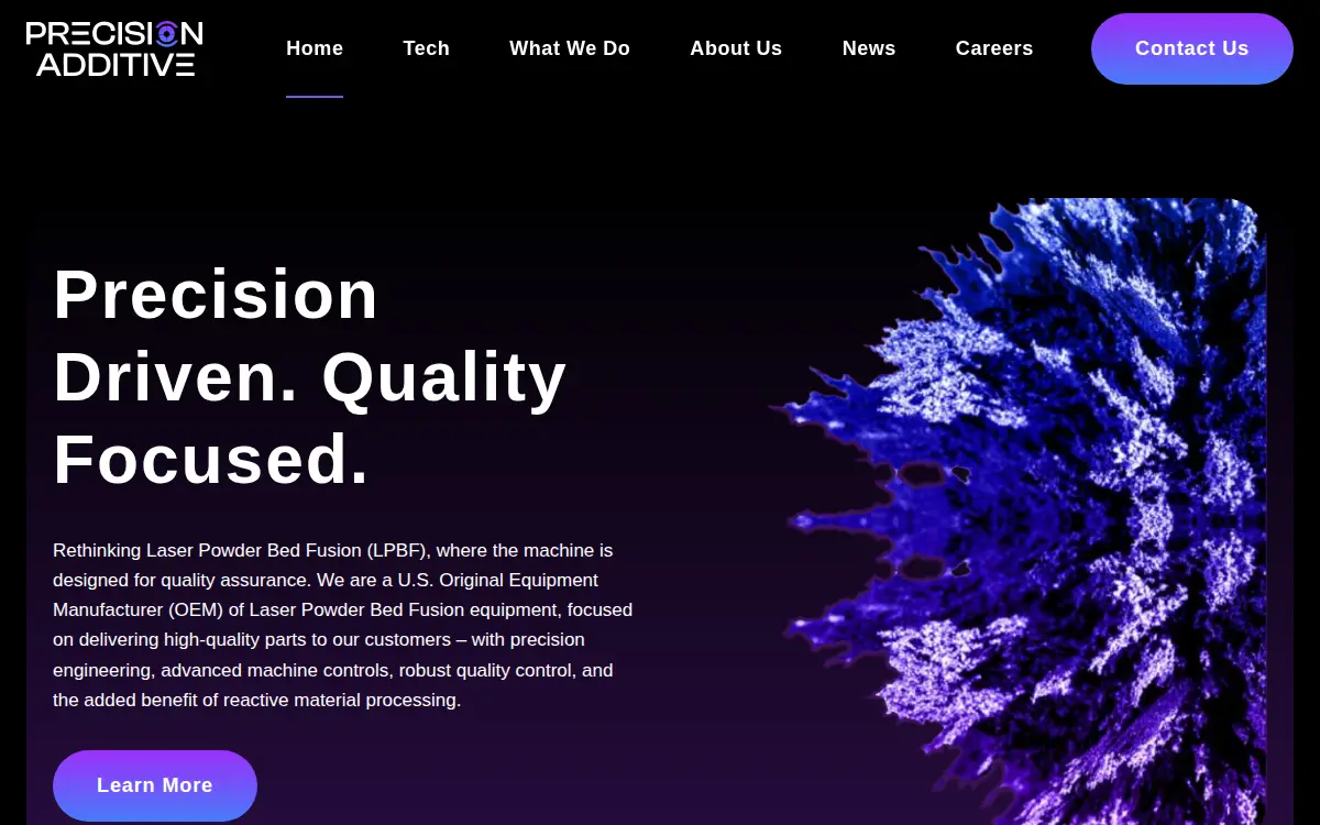 Homepage of Precision Additive Solutions INC