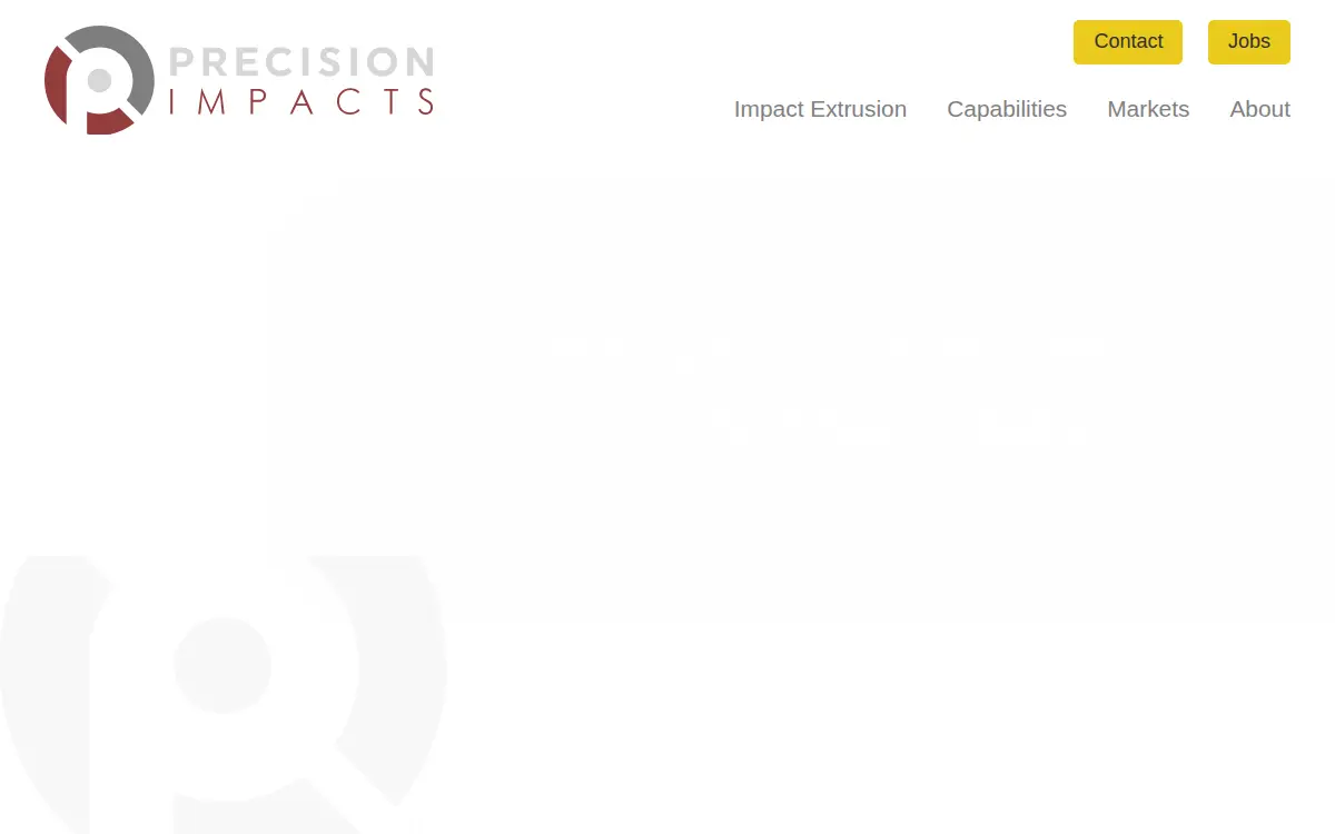 Homepage of Precision Impacts LLC