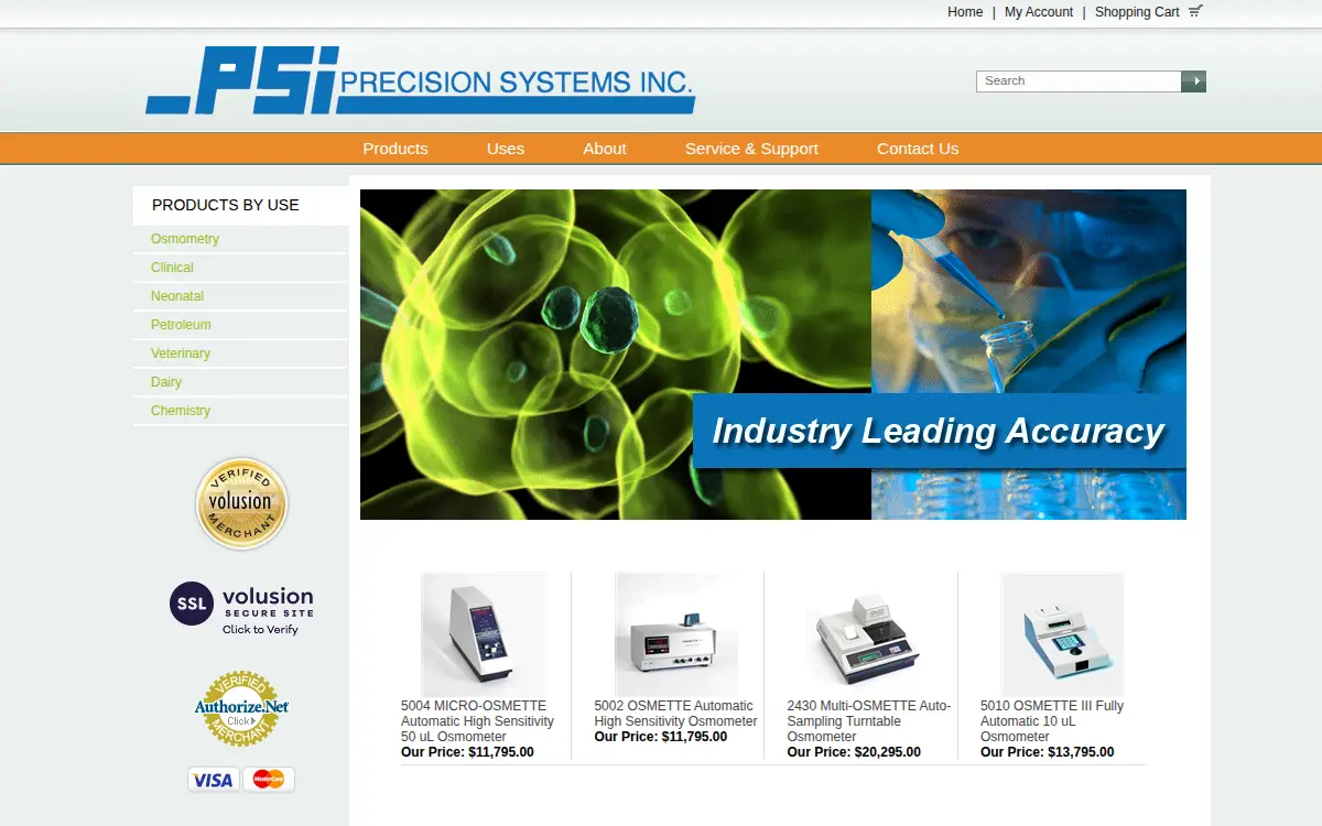 Homepage of Precision Systems INC