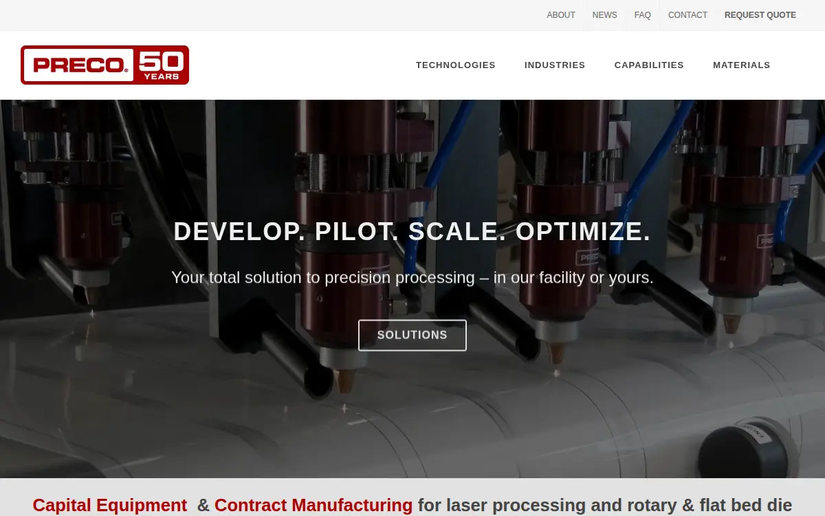 Homepage of Preco, LLC