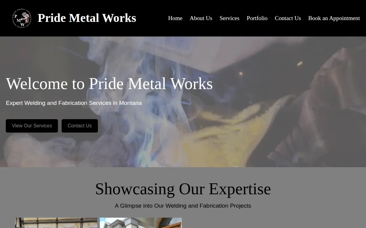 Homepage of Pride Metal Works LLC