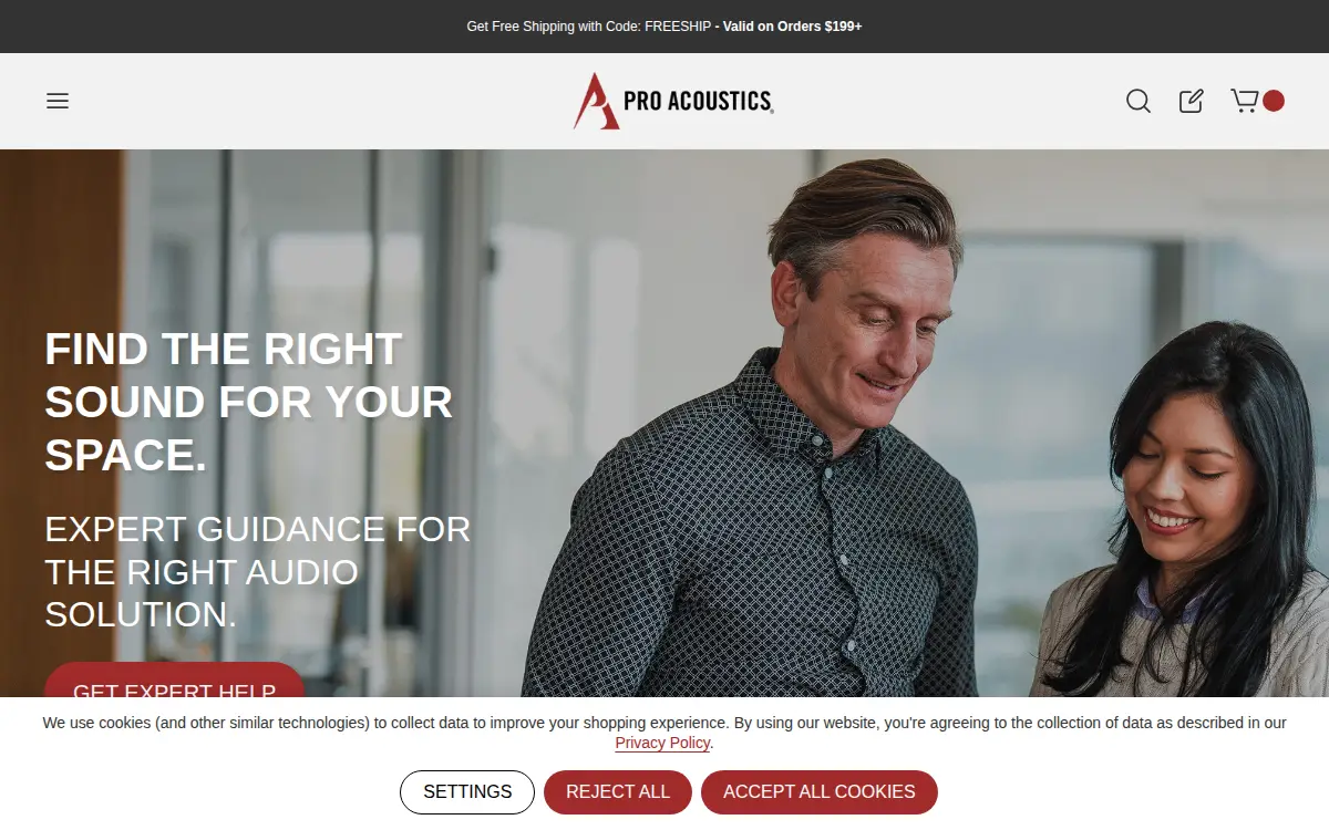 Homepage of Pro Acoustics, LLC