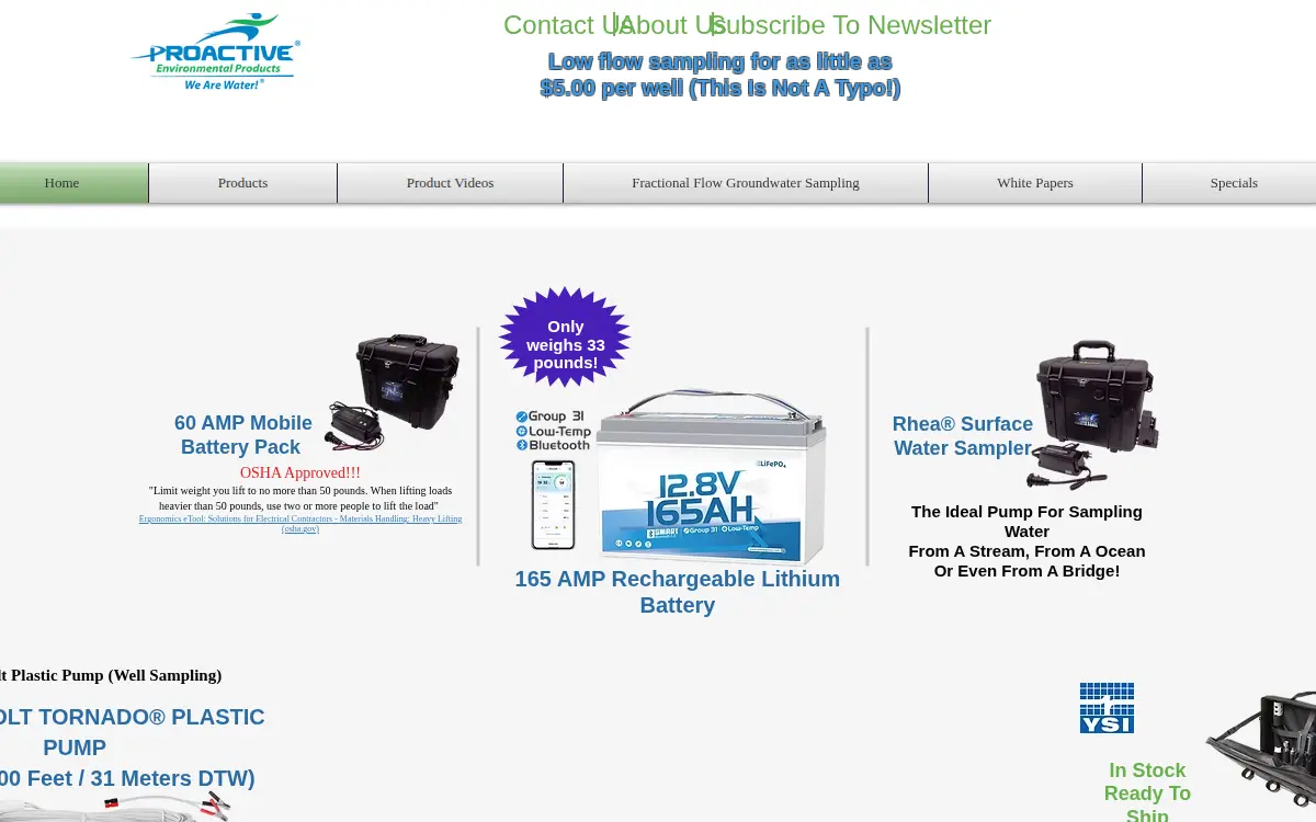 Homepage of Proactive Environmental Products, LLC