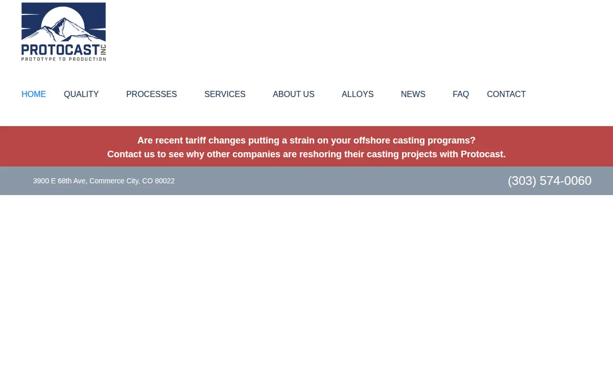 Homepage of Protocast INC