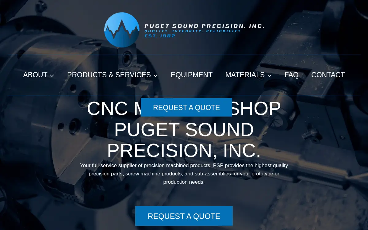 Homepage of Puget Sound Precision, INC