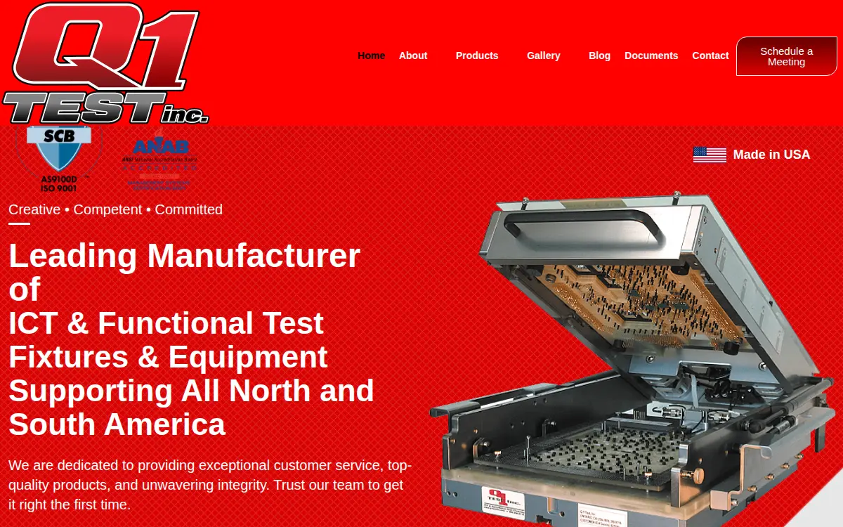 Homepage of Q1 Test, INC.
