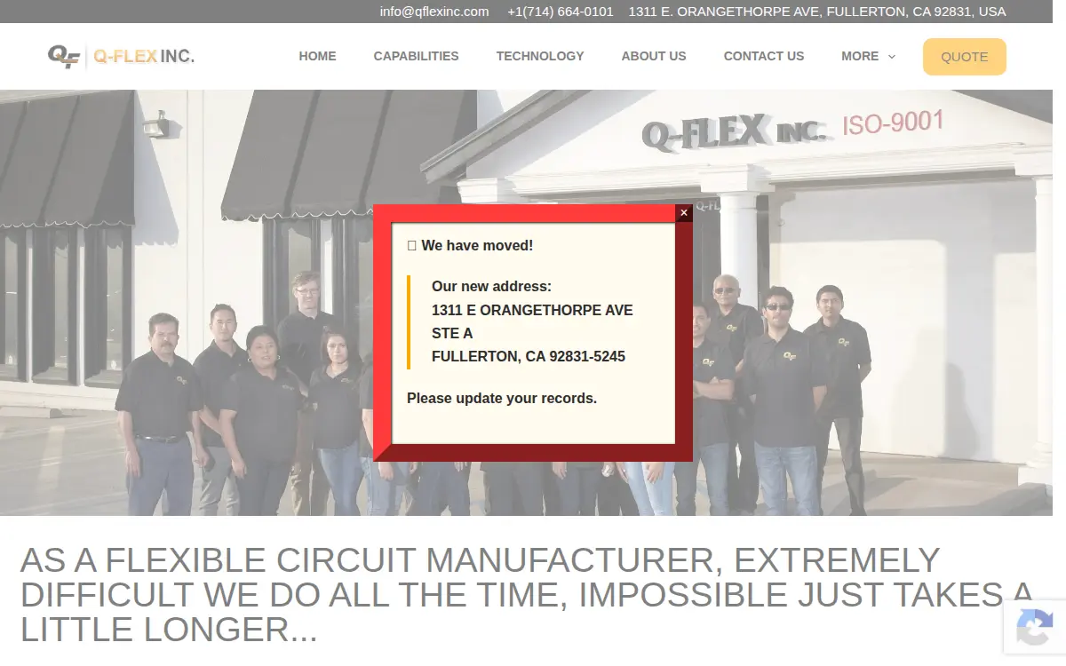 Homepage of Q-flex INC