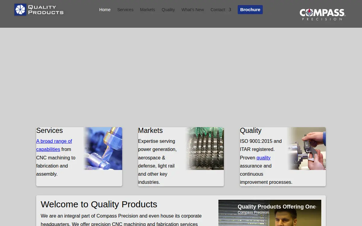 Homepage of Quality Products & Machine LLC