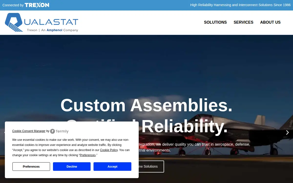 Homepage of Qualastat Electronics, LLC