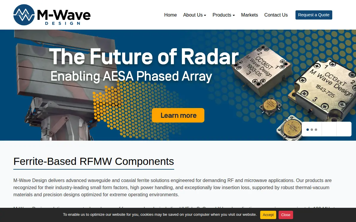 Homepage of M Wave Design LLC