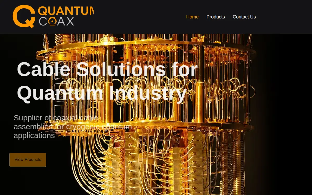 Homepage of Quantum Coax LLC
