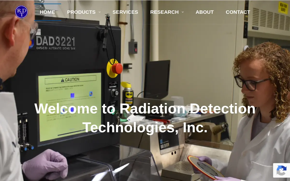 Homepage of Radiation Detection Technologies, INC.