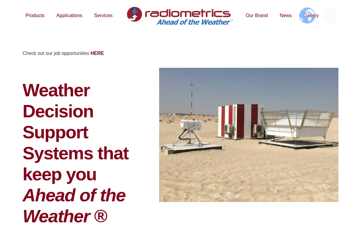 Homepage of Radiometrics Corporation