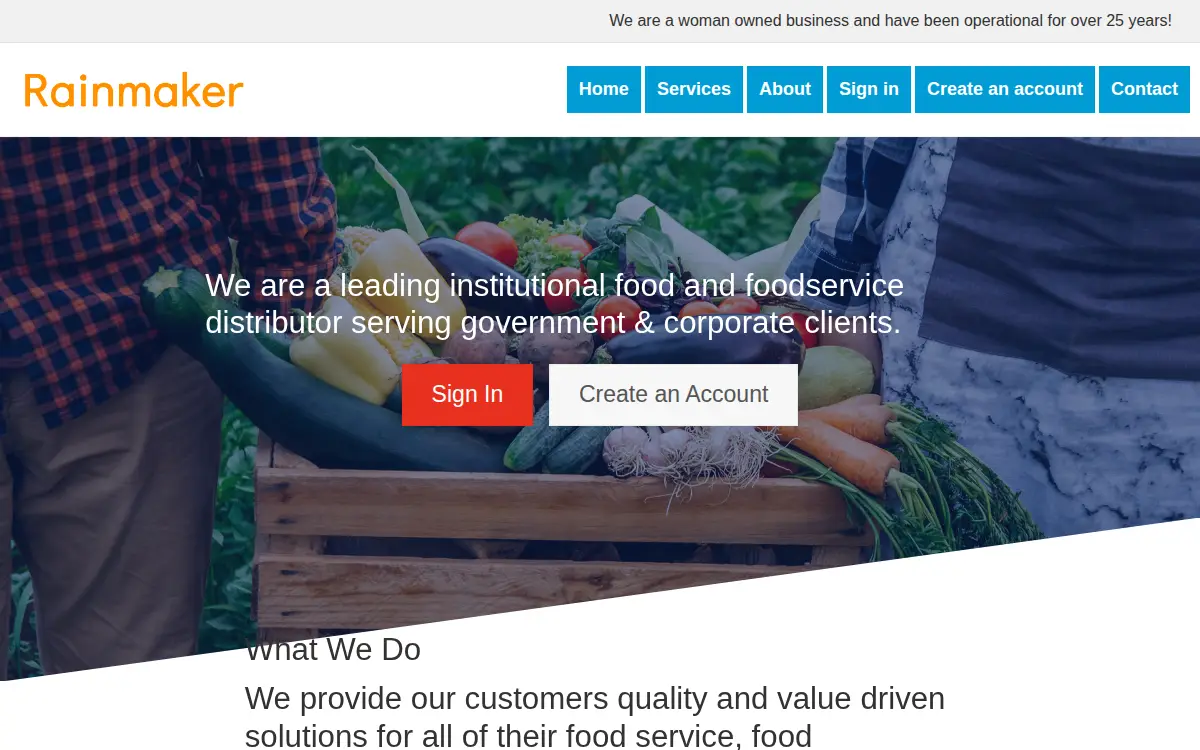 Homepage of Rainmaker, INC.