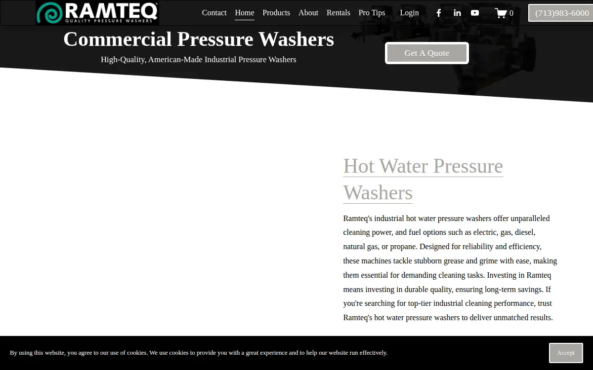 Homepage of Ramteq, LLC