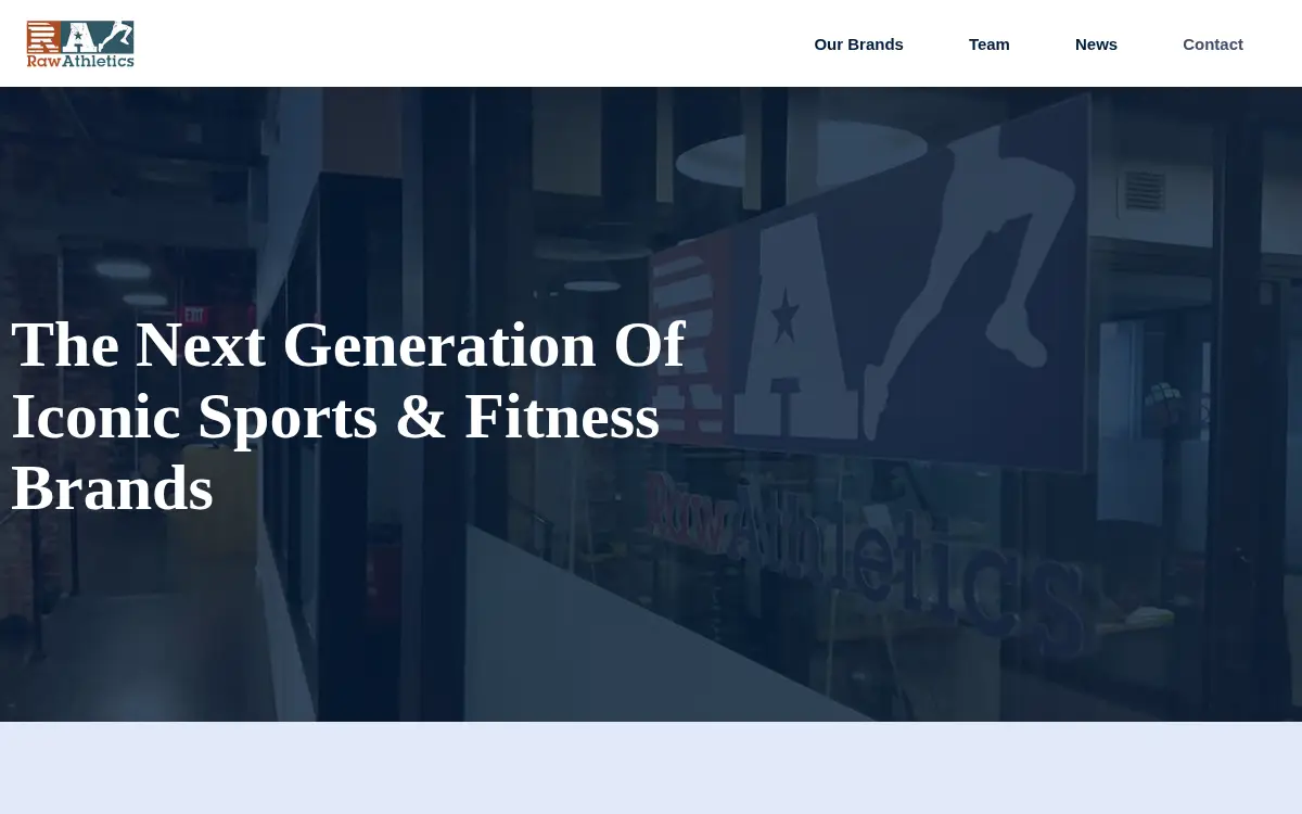 Homepage of Raw Athletics LLC