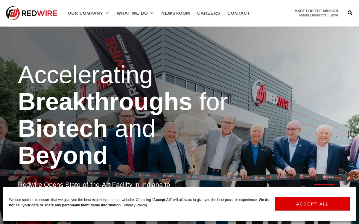Homepage of Redwire Space Europe, LLC
