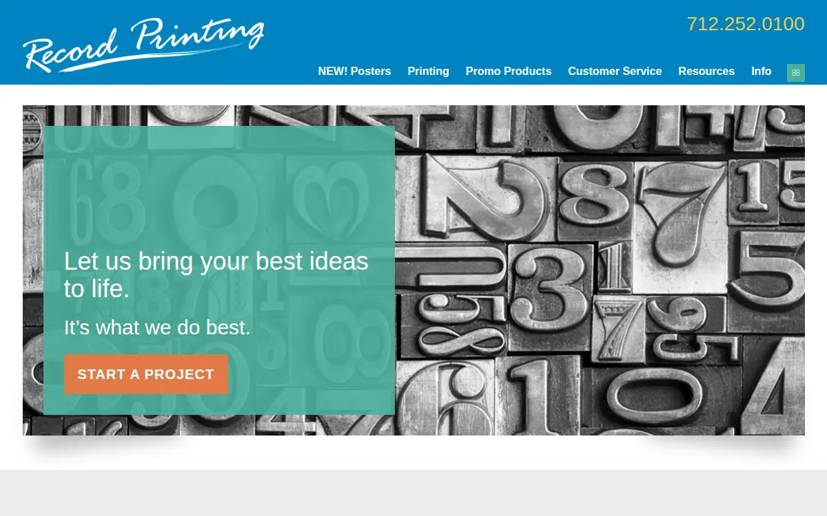 Homepage of Record Printing & Copy Center, L.l.c
