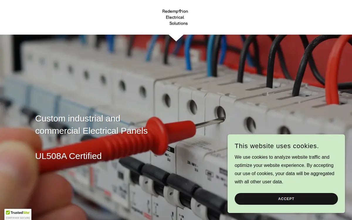 Homepage of Redemption Electrical Solutions LLC