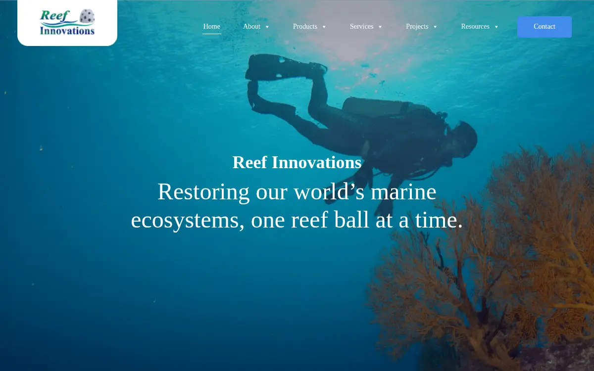 Homepage of Reef Innovations INC