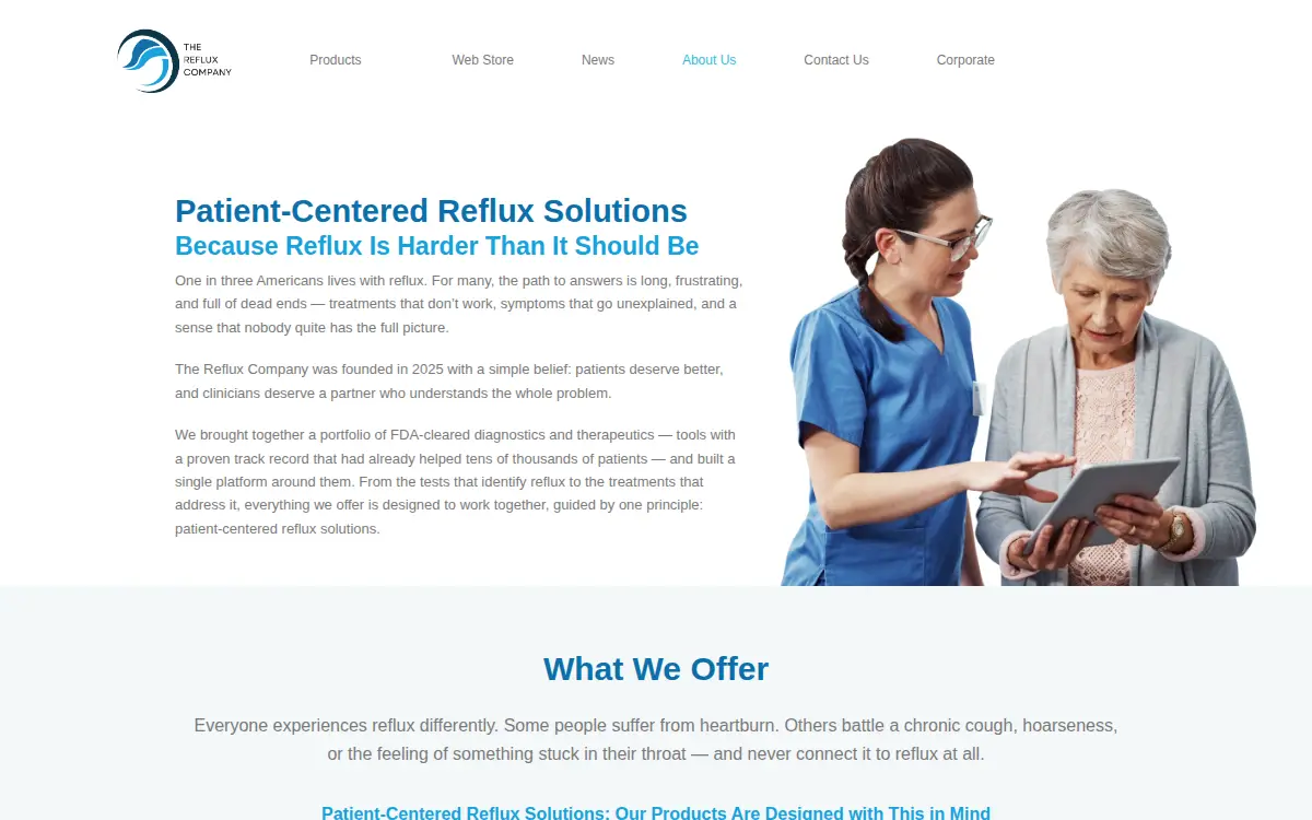 Homepage of The Reflux Company