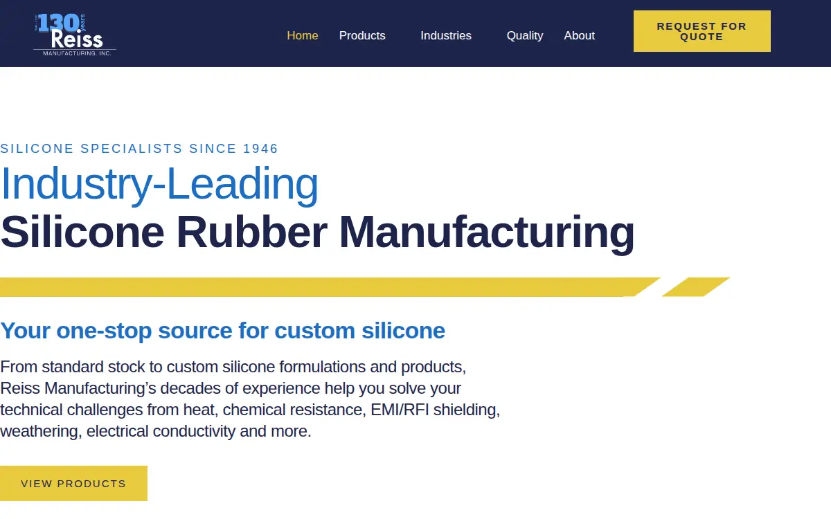 Homepage of Reiss Manufacturing, INC.