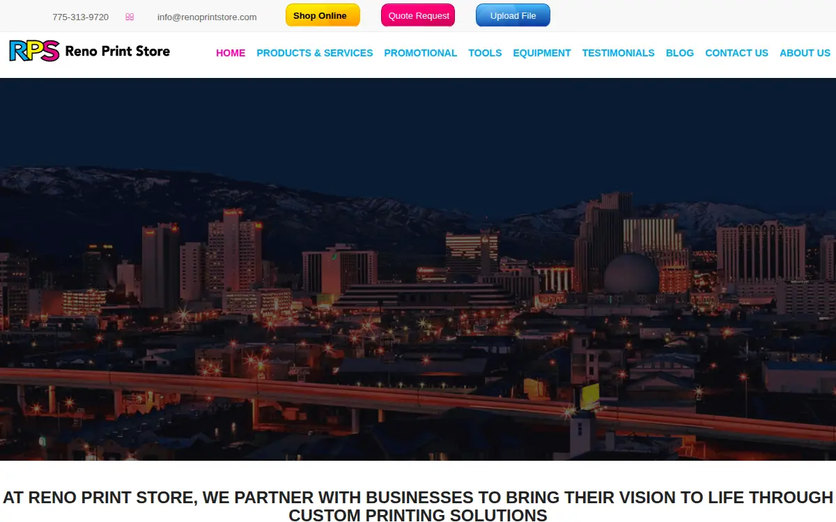 Homepage of Reno Print Store & Office Supplies INC