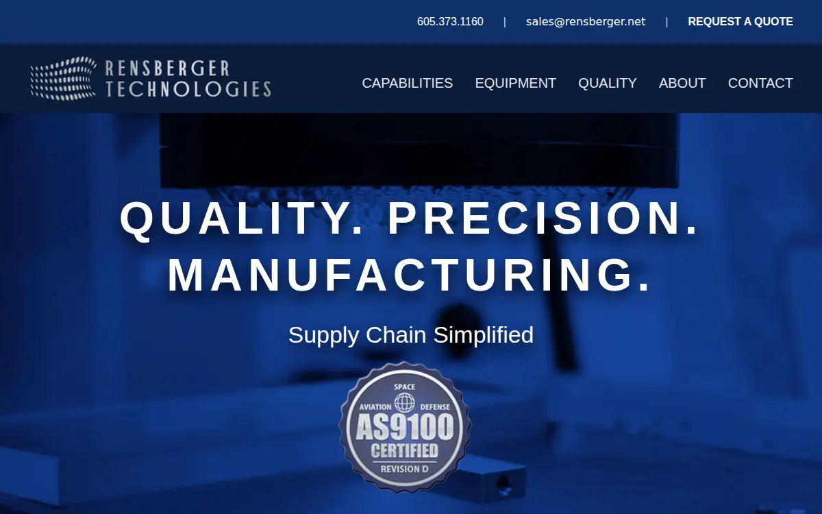 Homepage of Rensberger Technologies INC