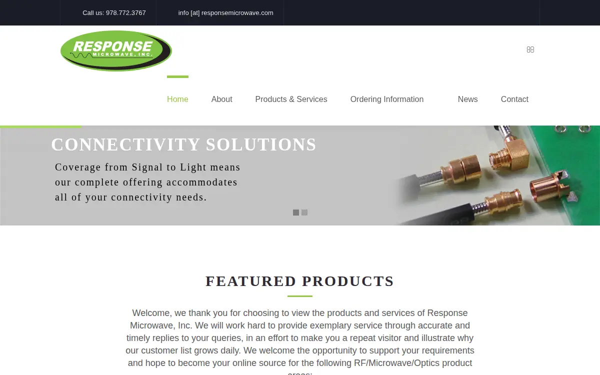 Homepage of Response Microwave, INC.