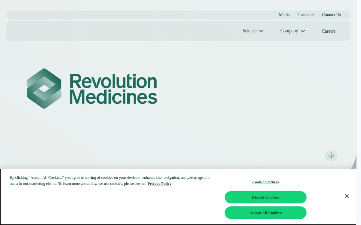 Homepage of Revolution Medicines, INC.