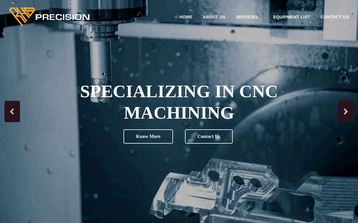 Homepage of Rhs Precision LLC