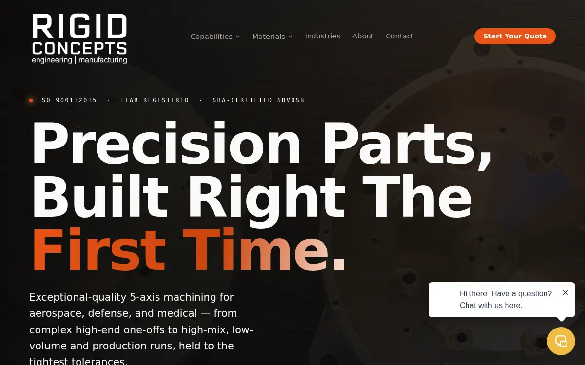Homepage of Rigid Concepts LLC