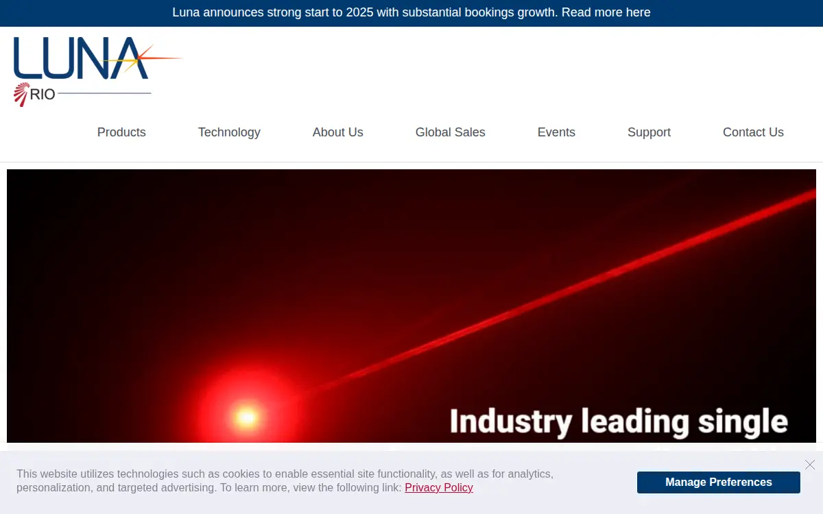 Homepage of Optasense, INC.