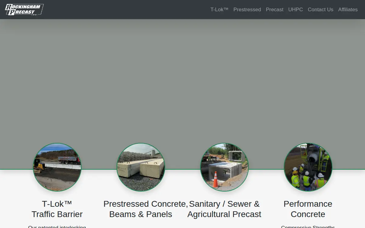 Homepage of Rockingham Precast INC